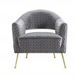 American Eagle Furniture Velvet Accent Chair in Gray