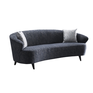 american eagle furniture modern fabric curved sofa in dark blue color