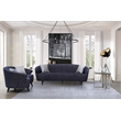 American Eagle Furniture Modern Fabric Curved Sofa in Dark Blue Color