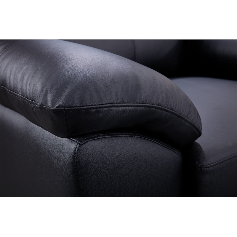 American Eagle Furniture Top Grain Leather Sofa in Black