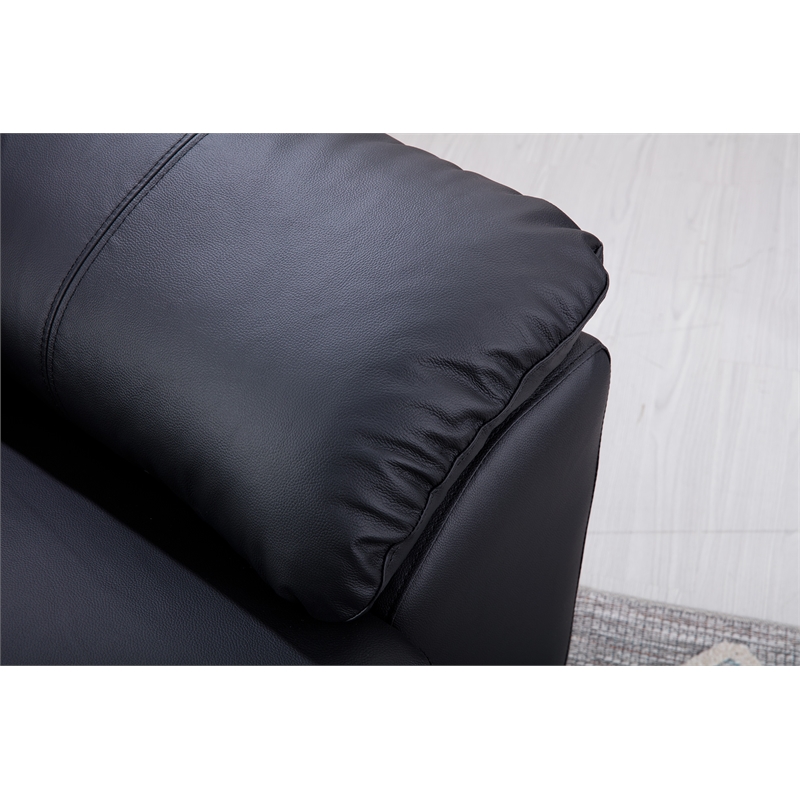 American Eagle Furniture Top Grain Leather Sofa in Black