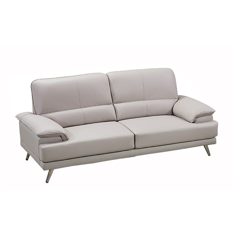American Eagle Furniture Top Grain Leather Sofa in Gray