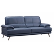 American Eagle Furniture Top Grain Leather Sofa in Navy Blue