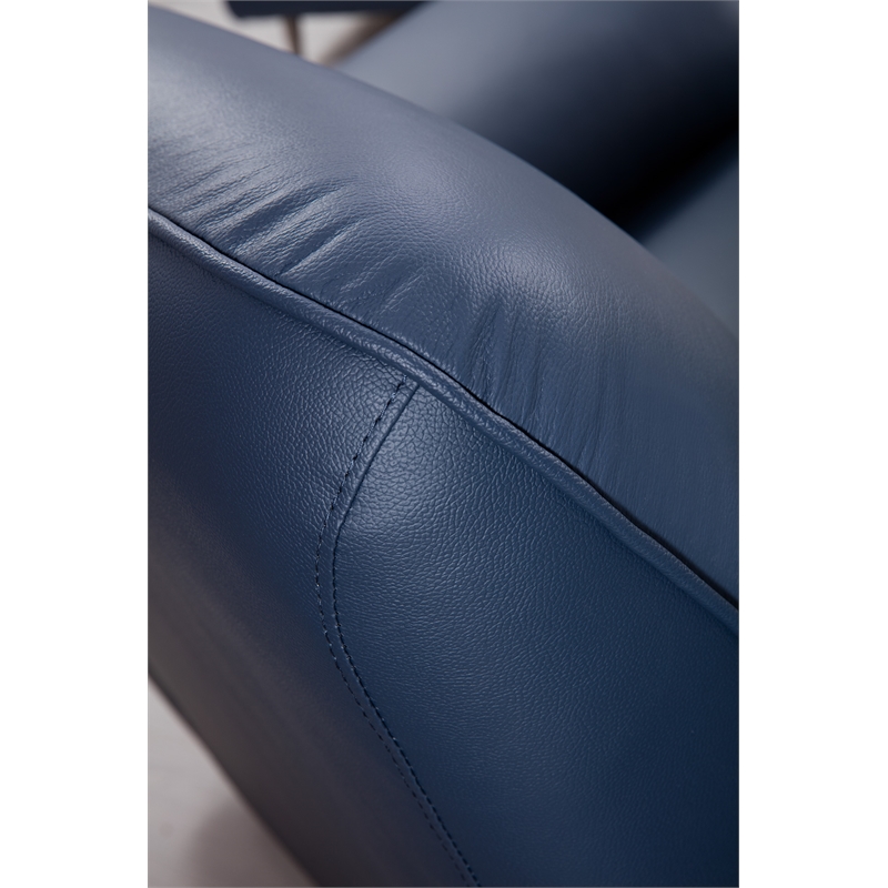 American Eagle Furniture Top Grain Leather Sofa in Navy Blue