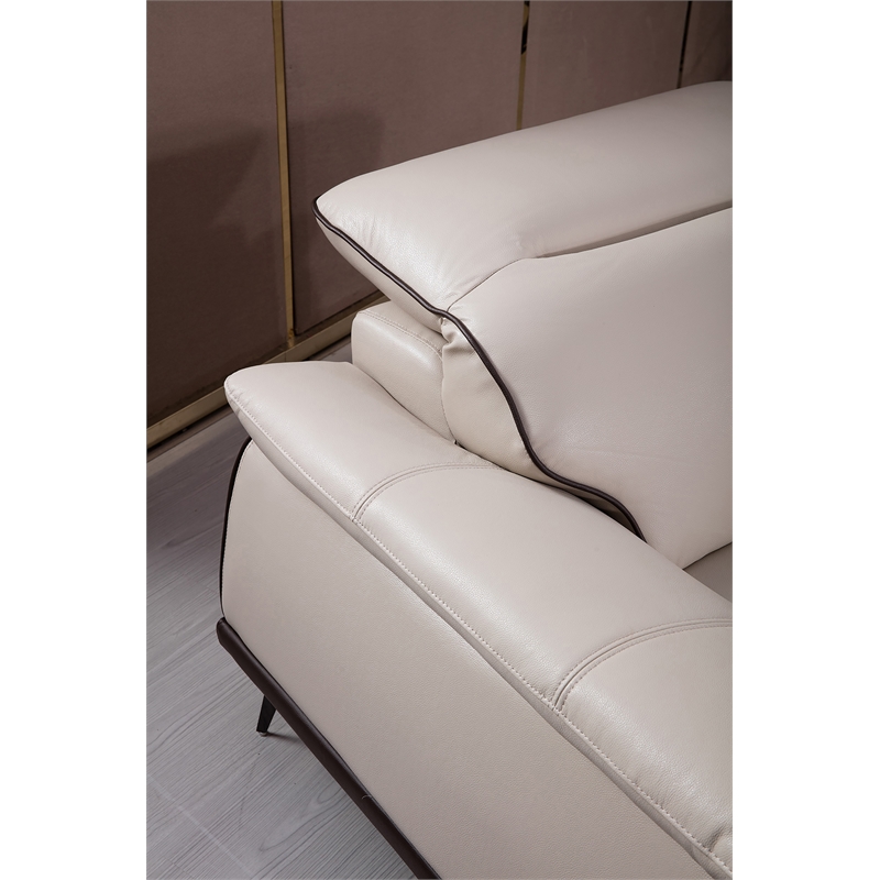 American Eagle Furniture Top Grain Leather Sofa in Light Tan Beige