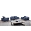 American Eagle Furniture Tufted Modern Leather Sofa in Navy Blue