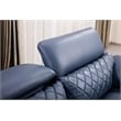 American Eagle Furniture Tufted Modern Leather Sofa in Navy Blue