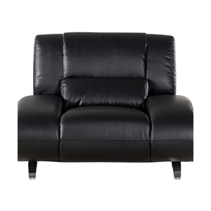 american eagle furniture faux leather accent chair in black