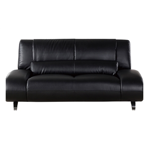 American Eagle Furniture Faux Leather Loveseat in Black