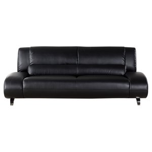 american eagle furniture faux leather sofa in black