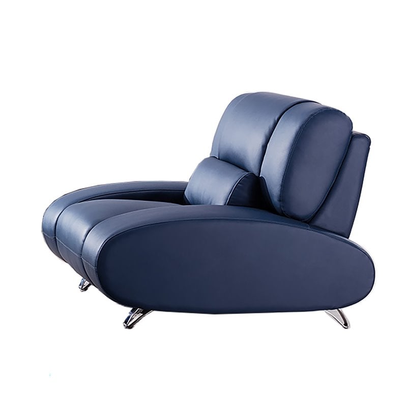 American Eagle Furniture With Faux, Blue Faux Leather Armchair