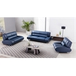 American Eagle Furniture Faux Leather Loveseat in Blue