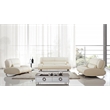 American Eagle Furniture Faux Leather Loveseat in Beige Ivory
