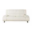 American Eagle Furniture Faux Leather Loveseat in Beige Ivory