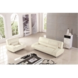 American Eagle Furniture Faux Leather Sofa in Ivory Beige