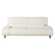 American Eagle Furniture Faux Leather Sofa in Ivory Beige
