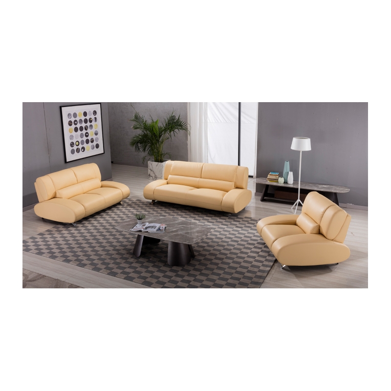 American Eagle Furniture Faux Leather Accent Chair in Yellow