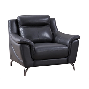 american eagle furniture faux leather accent chair in black