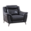 American Eagle Furniture Faux Leather Accent Chair in Black