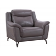 American Eagle Genuine Leather Accent Chair in Dark Tan and Brown