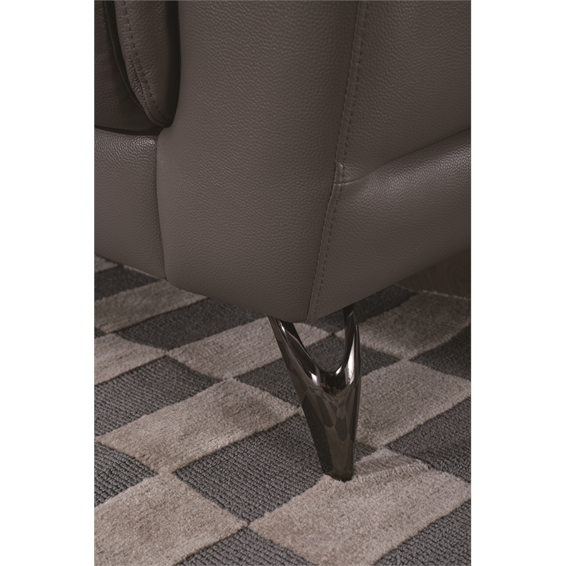 American Eagle Genuine Leather Accent Chair in Dark Tan and Brown