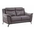 American Eagle Furniture Genuine Leather Loveseat in Dark Tan and Brown