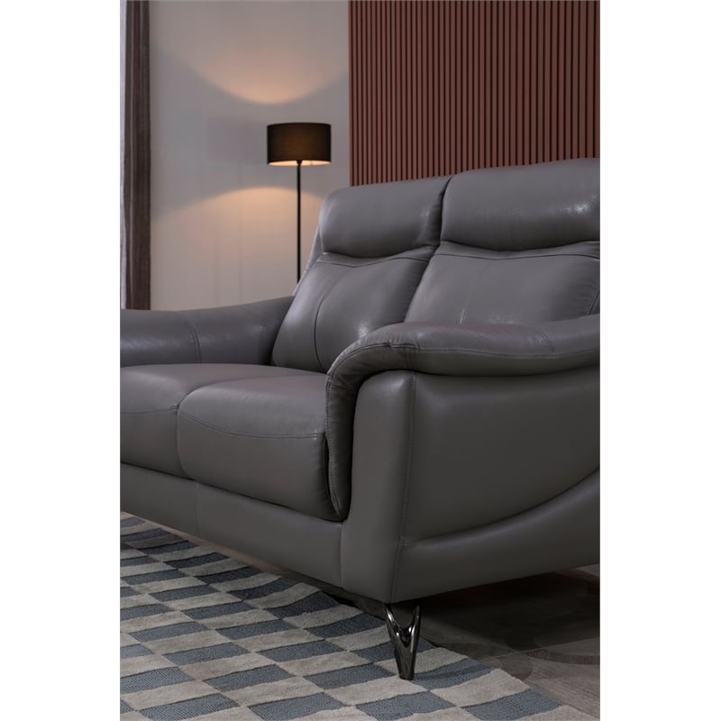 American Eagle Furniture Top Grain Genuine Leather Sofa in Dark Tan Brown