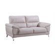 American Eagle Furniture Genuine Leather Loveseat in Light Gray Color