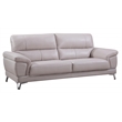 American Eagle Furniture Faux Leather Sofa in Light Gray