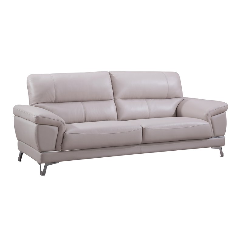 American Eagle Furniture Faux Leather, Light Gray Leather Sofa