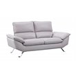 American Eagle Furniture Genuine Leather Loveseat in Light Gray