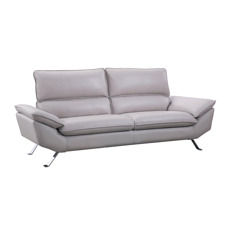 American Eagle Furniture Genuine Leather Sofa in Light Gray