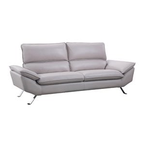 American Eagle Furniture Genuine Leather Sofa in Light Gray