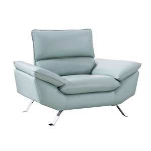 american eagle furniture leather accent chair in light teal (turquoise) color