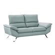 American Eagle Furniture Genuine Leather Loveseat in Light Turquoise