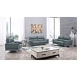 American Eagle Furniture Genuine Leather Loveseat in Light Turquoise