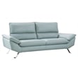 American Eagle Furniture Genuine Leather Sofa in Light Turquoise
