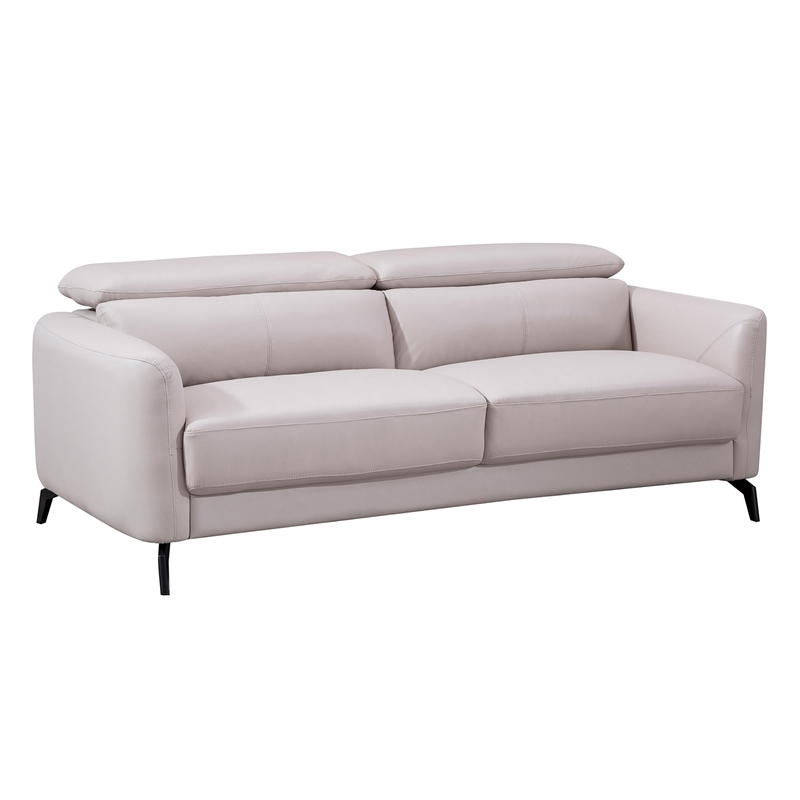 American Eagle Furniture Genuine Leather Sofa in Light Gray