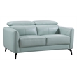 American Eagle Furniture Leather Loveseat in Light Teal (Turquoise) color