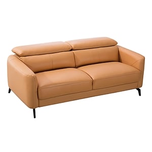 American Eagle Furniture Genuine Leather Loveseat in Yellow