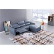 American Eagle Furniture Italian Leather Sectional in Blue and Gray
