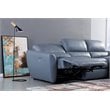 American Eagle Furniture Italian Leather Sectional in Blue and Gray