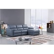 American Eagle Furniture Italian Leather Sectional in Blue and Gray