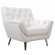 American Eagle Furniture Tufted Italian Leather Accent Chair in White