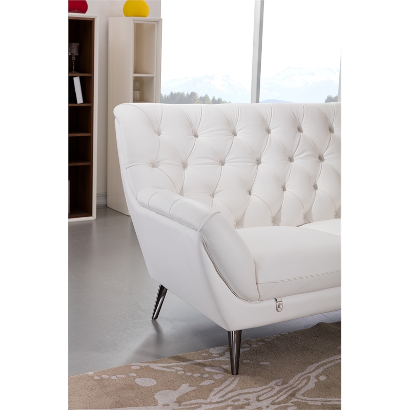 American Eagle Furniture Italian Leather Loveseat in White