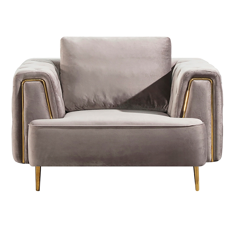 AE-D832 Gray Color  With Soft Velvet Fabric Chair