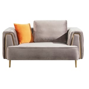 AE-D832 Gray Color with Soft Velvet Fabric Loveseat
