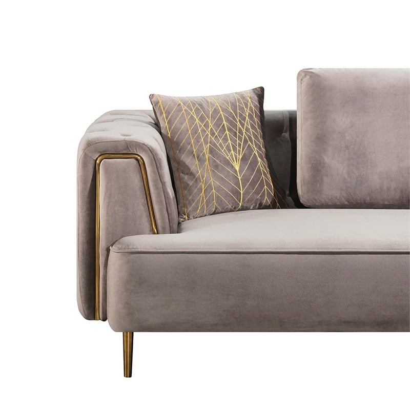 AE-D832 Gray Color with Soft Velvet Fabric Sofa