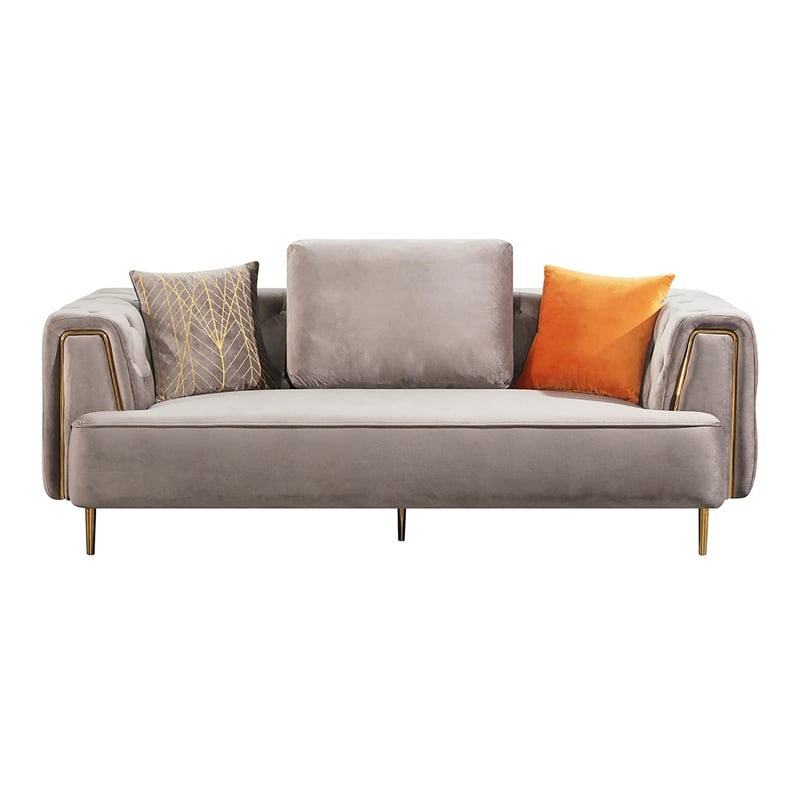 AE-D832 Gray Color with Soft Velvet Fabric Sofa