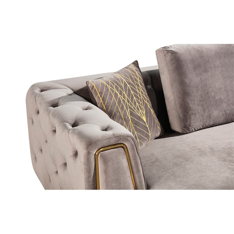 AE-D832 Gray Color with Soft Velvet Fabric Sofa